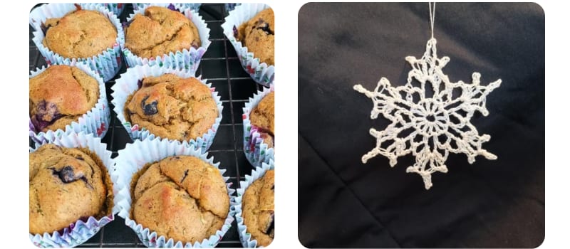 allergy free muffins and handmade snowflake photos